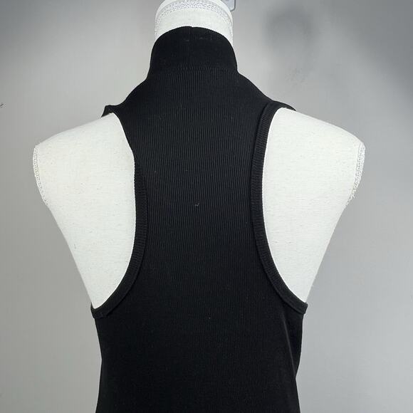 Fore Black Ribbed Mock Neck Sleeveless Bodycon Maxi Dress Size L - Picture 9 of 12